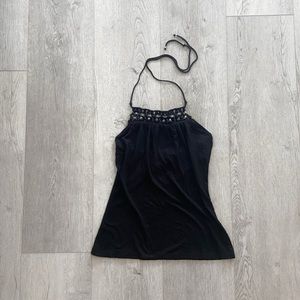 Le Chateau | Black beaded halter top